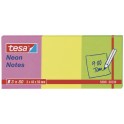 tesa Neon Bloc-notes repositionnables, 75 x 75 mm, tricolore