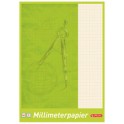 herlitz cahier papier millimétrique, format A4, 80 g/m2, 25