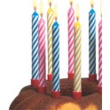 SUSY Bougies d'anniversaire, en cire, avec rayures blanches,
