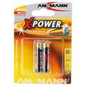ANSMANN piles alcalines "X-Power", AAA, 2 piles sous blister